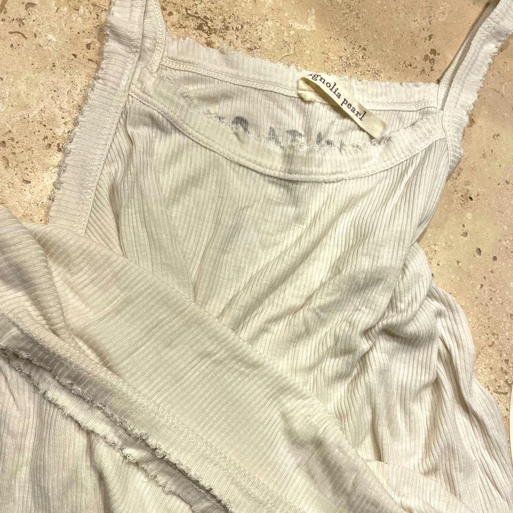 Magnolia Pearl ribbed tank top